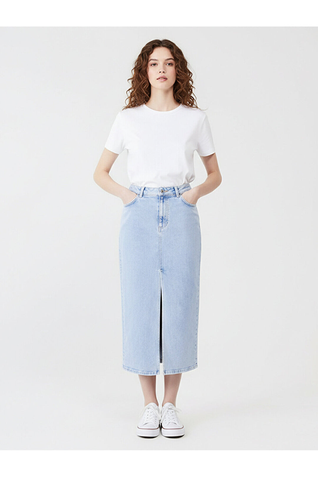 LTB Jupe en Jean Midi Irene - Clair Bleu_55300