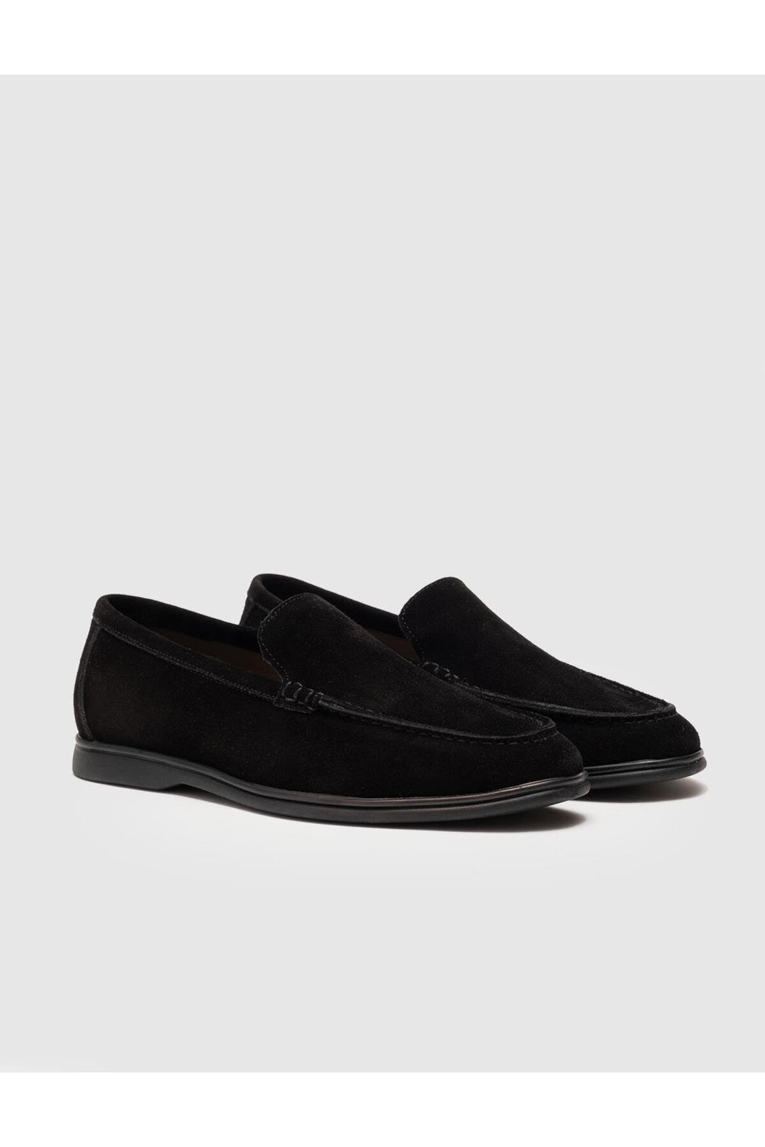 Cabani Shoes Chaussures de ville pour hommes en cuir véritable en suède noir - Noir