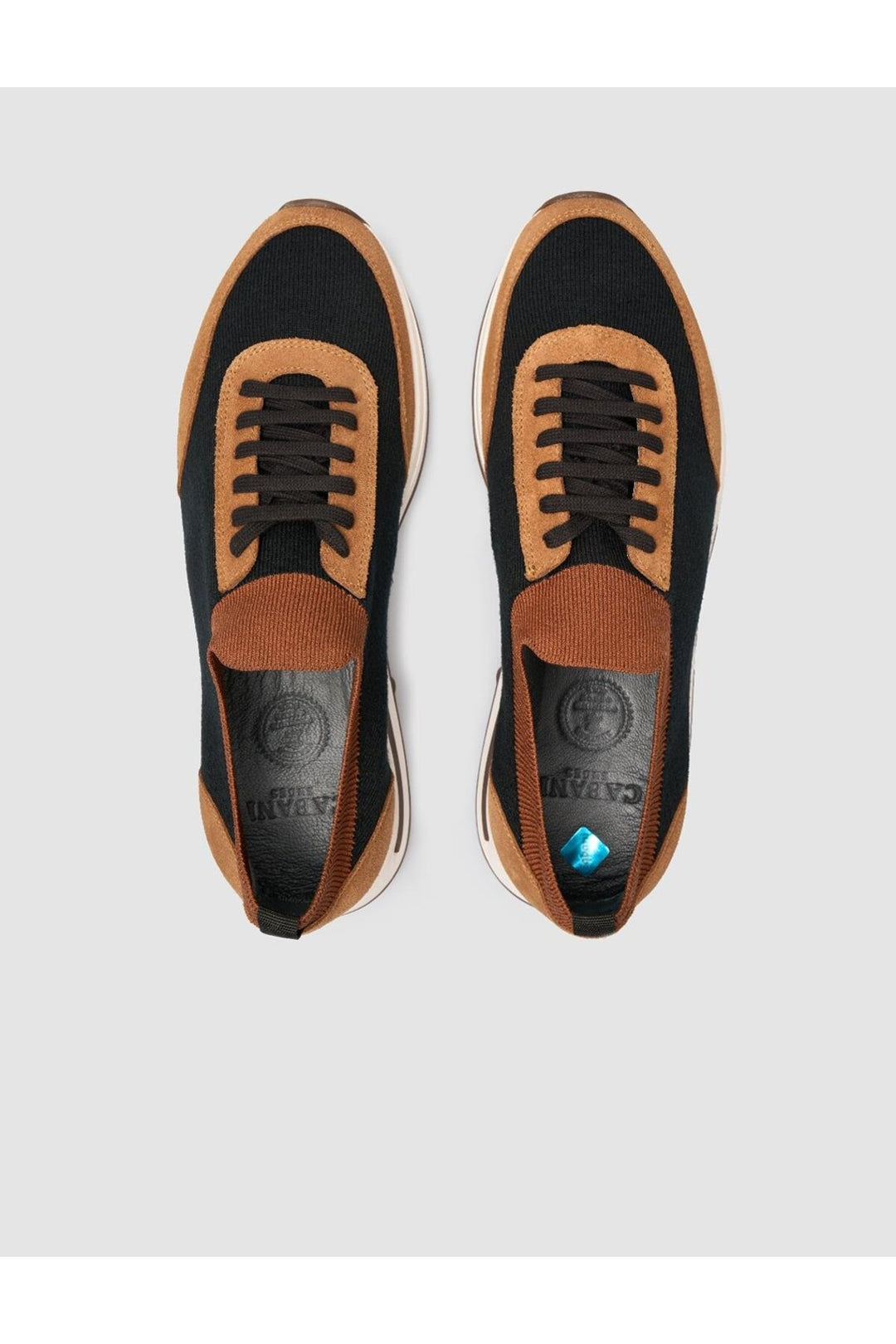 Cabani Shoes Chaussures de sport pour hommes en tricot orange avec lacets. - Orange