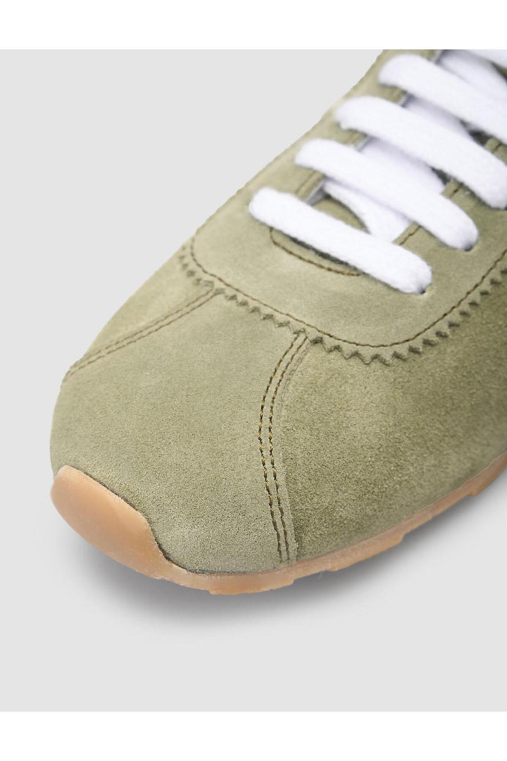 Cabani Shoes MonaMae 100% Cuir Véritable Vert Suédé Baskets Femme - Vert