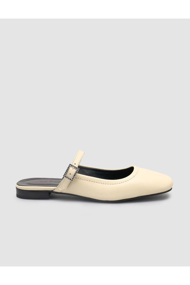 Cabani Shoes %100 Cuir Véritable Ballerines Femme Beige - Beige