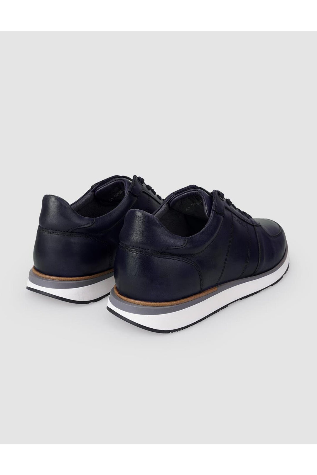 Cabani Shoes %100 Cuir Véritable Chaussures de Sport pour Hommes à Lacets Bleu marine - Bleu marine