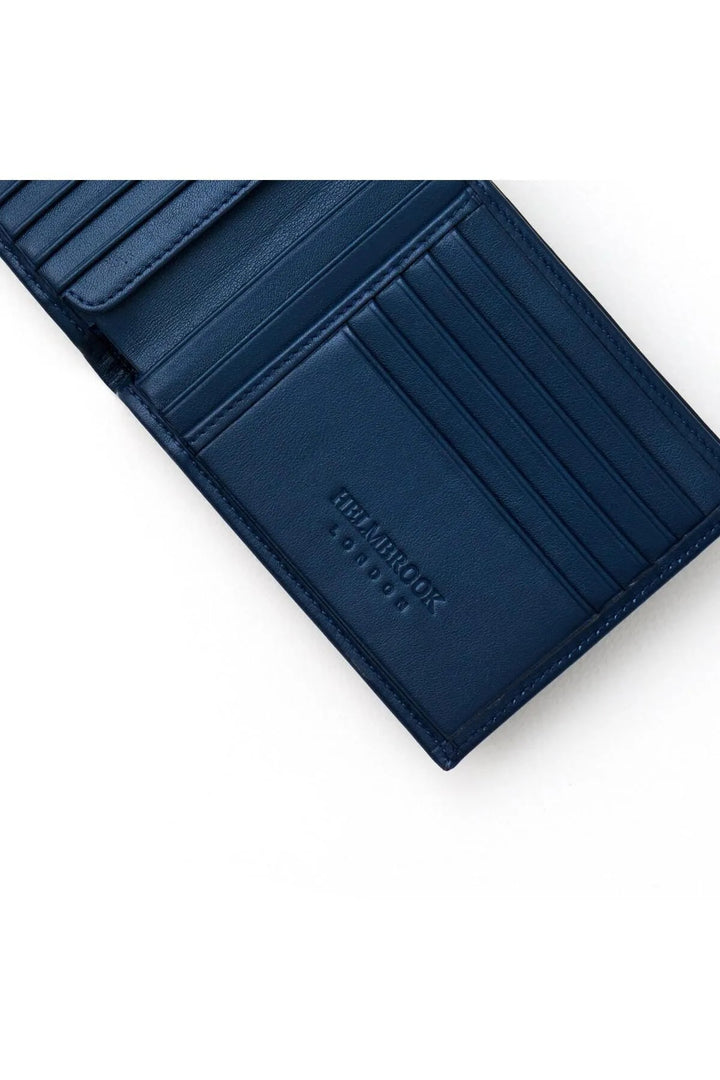 helmbrook Portefeuille en cuir véritable pour homme Design personnalisé Protégé RFID Tanner Bleu marine