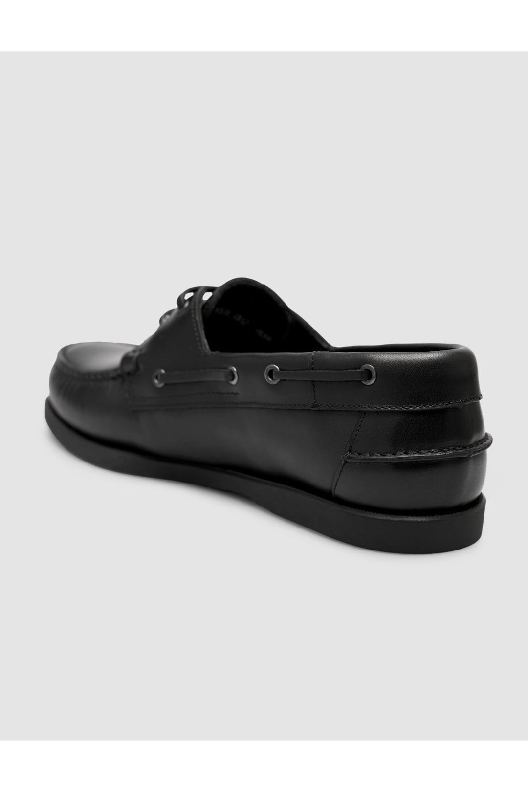 Cabani Shoes Peravia Chaussures de bateau en cuir véritable noir brillant à lacets pour tous les jours - Multicolore