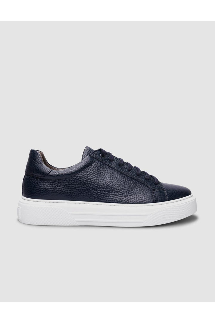 Cabani Shoes Chaussures pour hommes à lacets en cuir véritable 100% Bleu marine - Bleu marine
