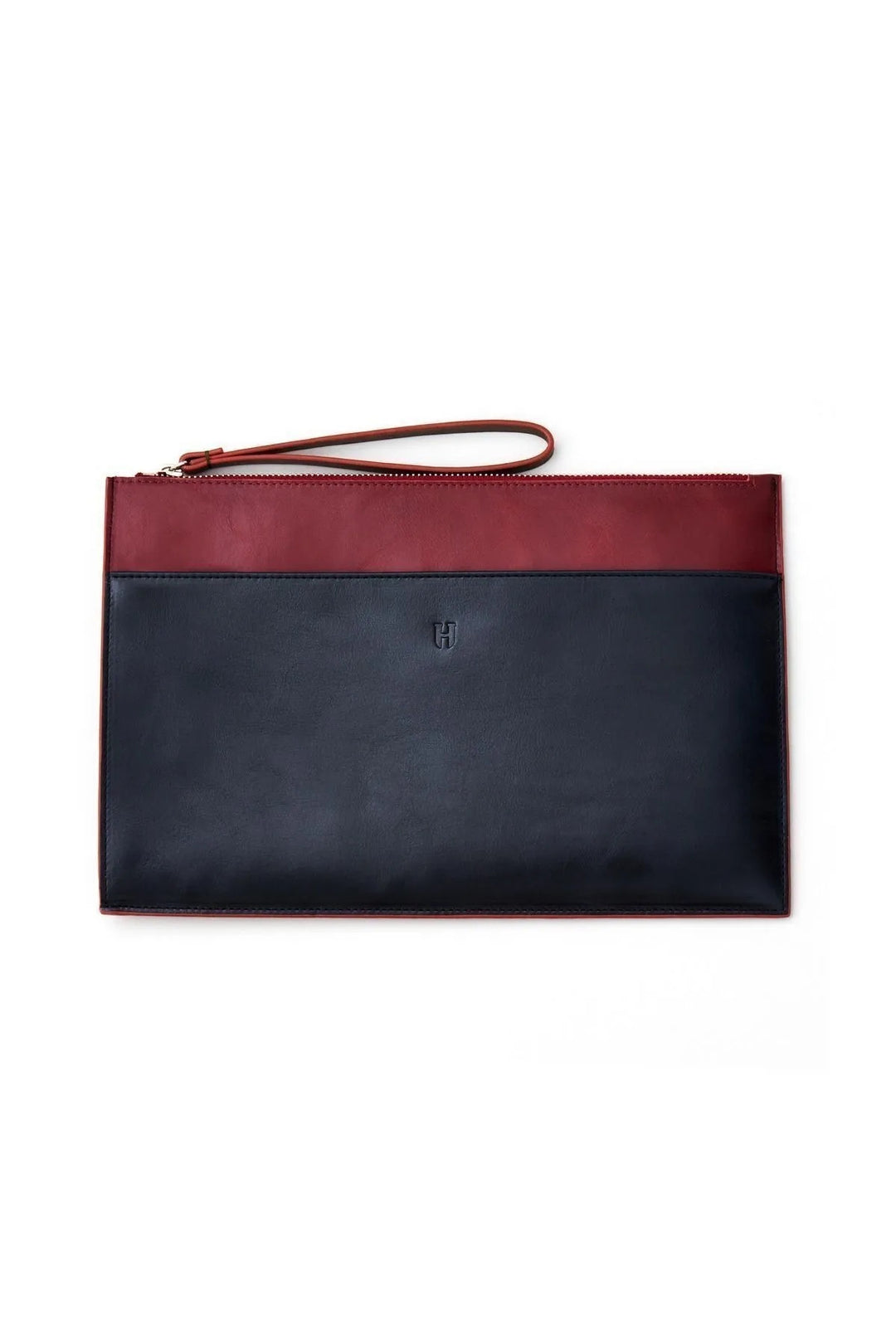 helmbrook Sac porte-documents en cuir véritable pour femme Zippé RFID Protégé Beverly Claret Rouge Noir