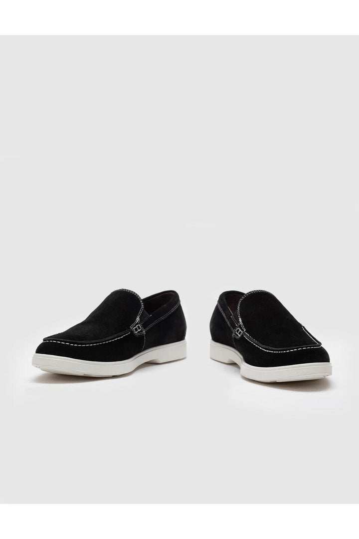 Cabani Shoes Chaussures de ville pour hommes en cuir véritable avec semelle antidérapante, noires. - Noir
