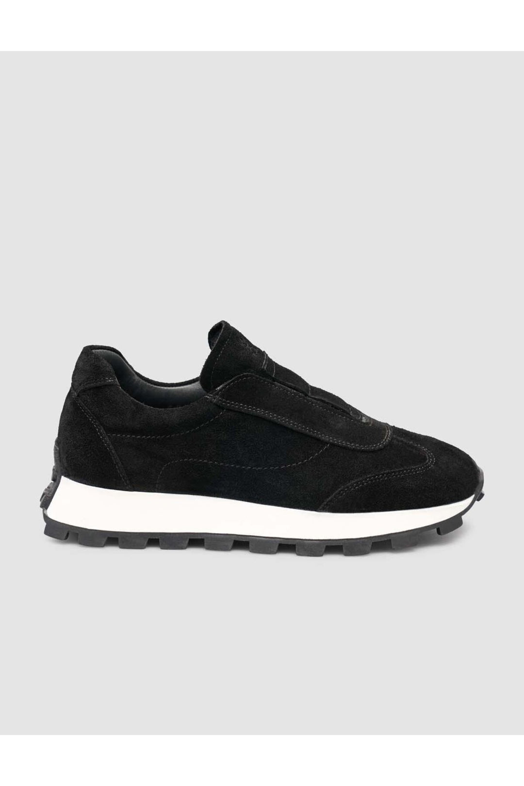 Cabani Shoes Baskets d'hiver pour femmes en cuir suédé véritable, doublées de fourrure noire. - Noir