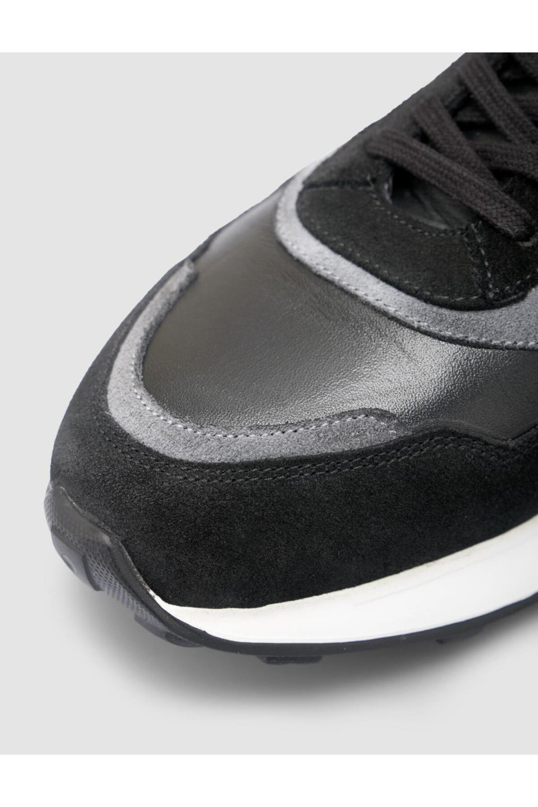Cabani Shoes Chaussures de sport pour hommes en cuir véritable noir à lacets 100% - Noir
