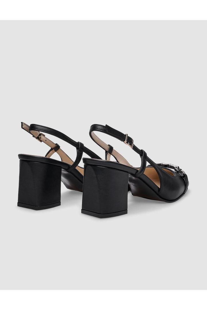 Cabani Shoes Chaussures à talons pour femmes en cuir véritable noir 100% - Multicolore