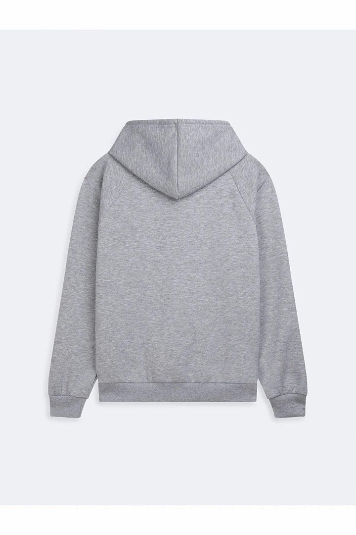 LTB Sweat-shirt gris à capuche avec slogan à manches longues
