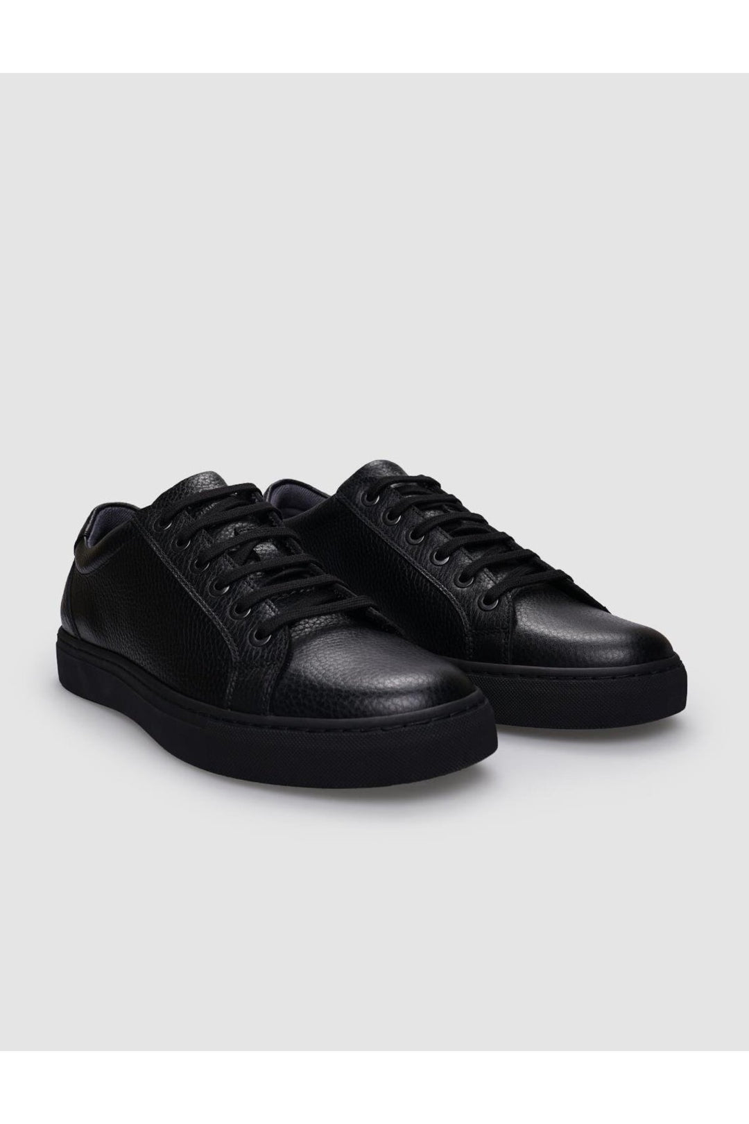 Cabani Shoes Chaussures de sport pour hommes en cuir véritable noires à lacets - Noir
