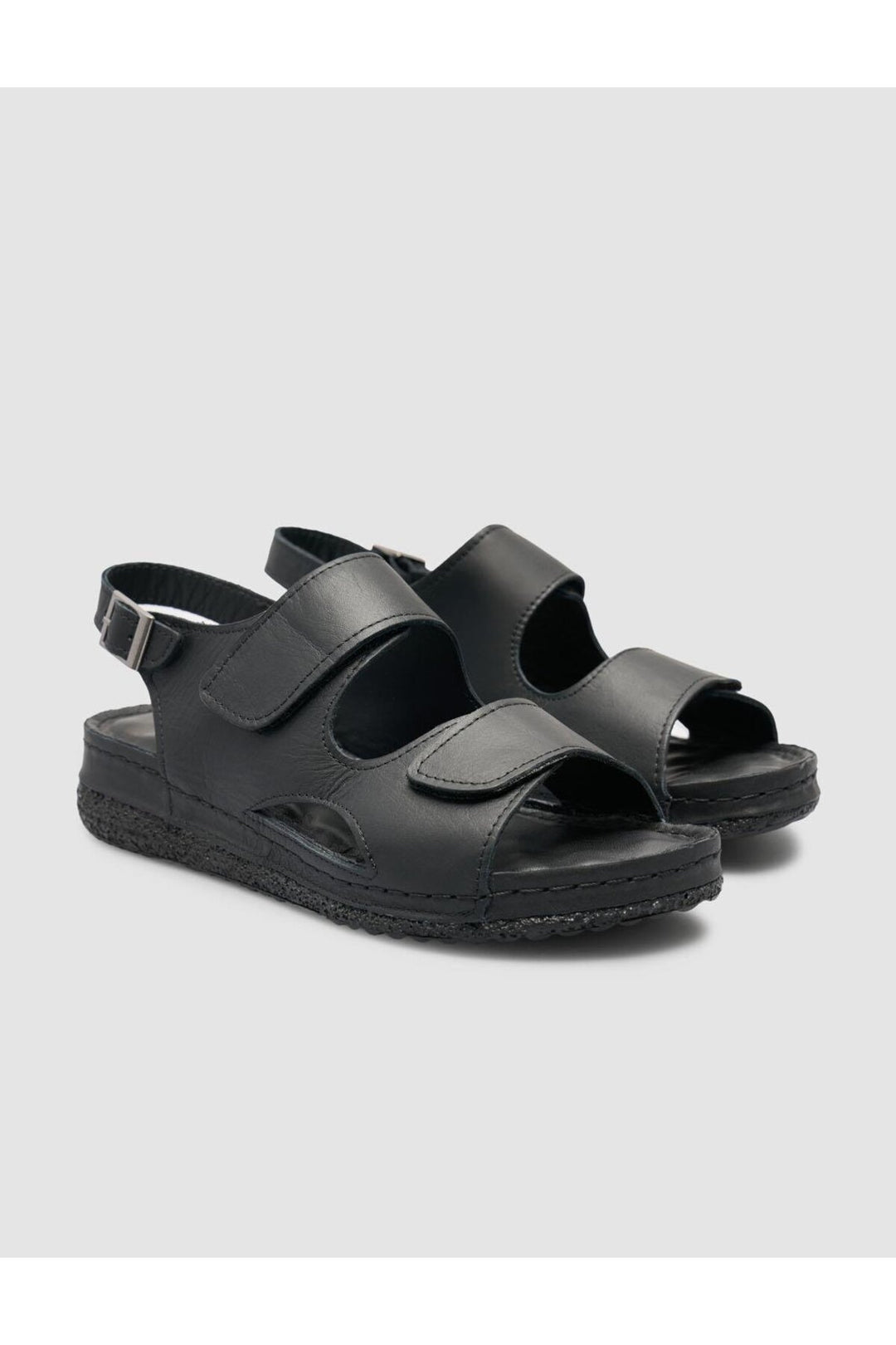 Cabani Shoes %100 Cuir véritable Sandales noires pour femmes - Multicolore
