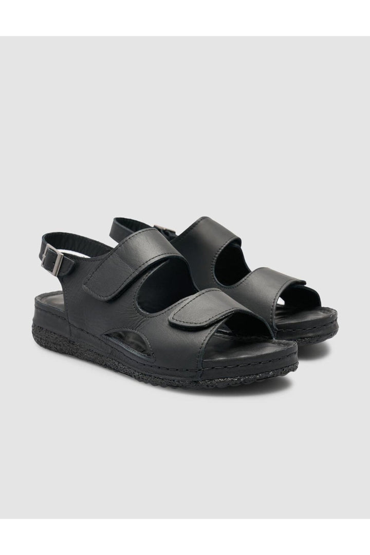 Cabani Shoes %100 Cuir véritable Sandales noires pour femmes - Multicolore
