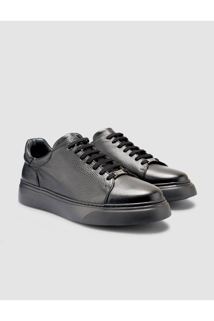 Cabani Shoes %100 Cuir véritable Chaussures de sport pour hommes noires - Noir