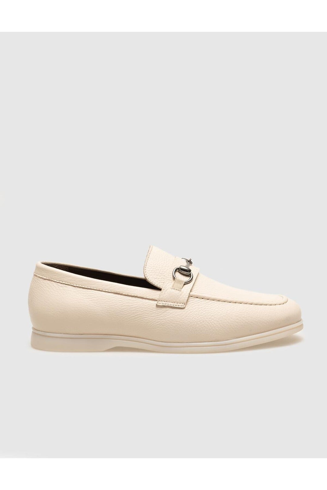 Cabani Shoes Mocassin pour homme en cuir véritable avec boucle beige - Beige