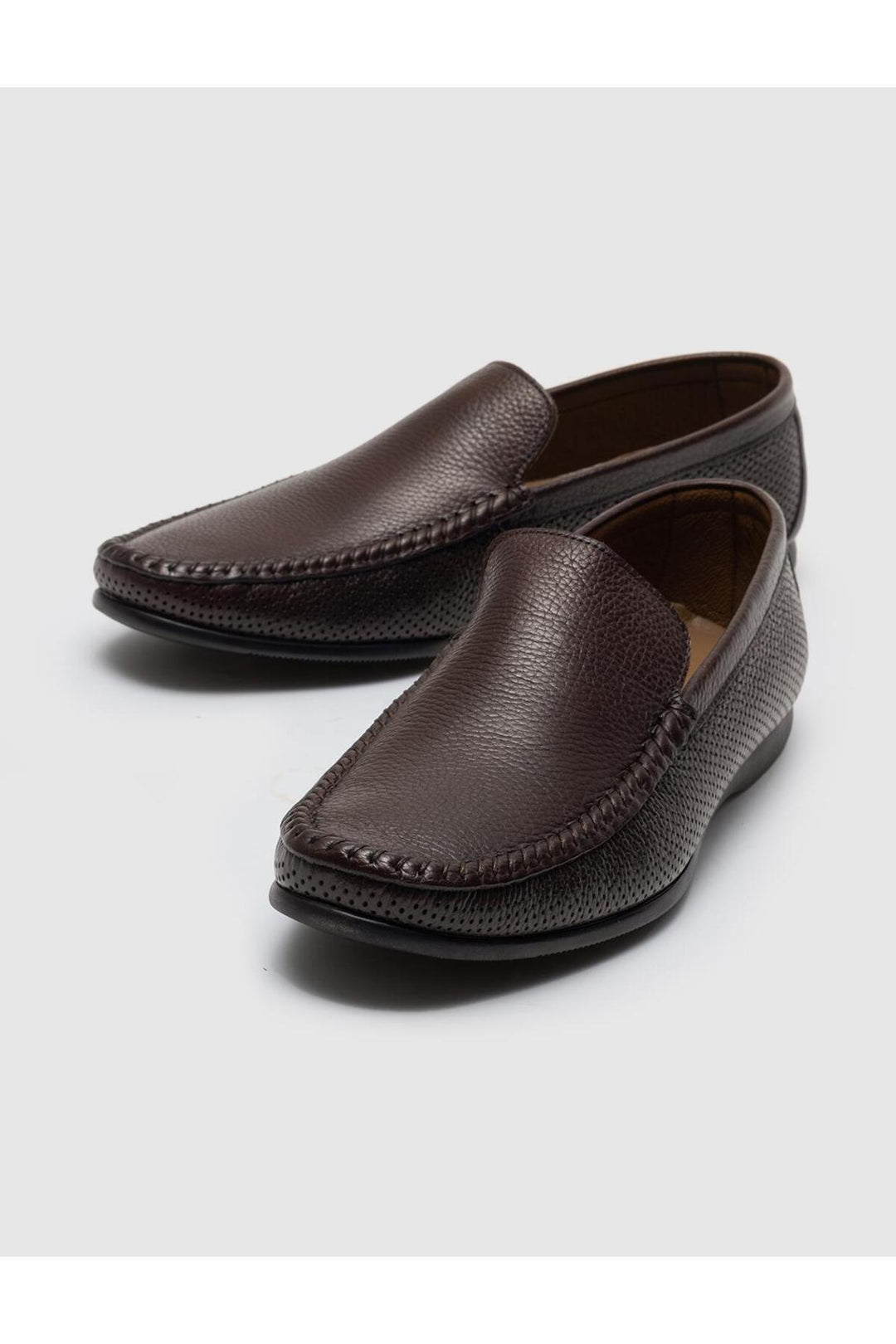 Cabani Shoes Mocassins pour hommes en cuir véritable marron - Marron