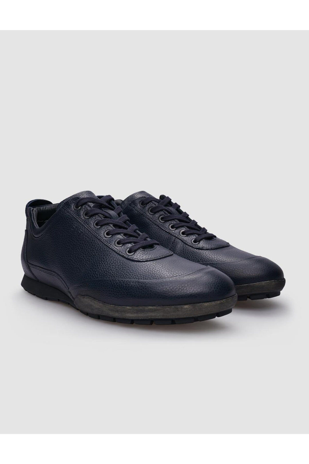 Cabani Shoes Chaussures décontractées pour hommes en cuir véritable 100% bleu marine à lacets - Bleu marine