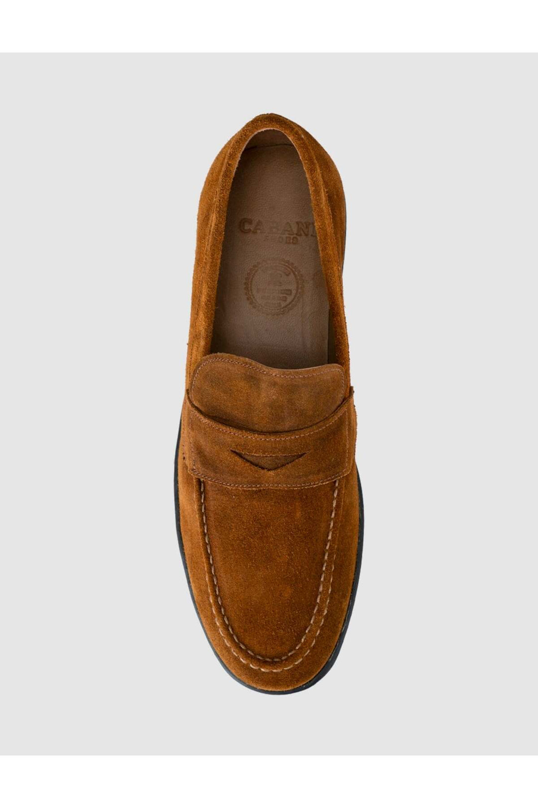 Cabani Shoes Mocassins pour hommes en cuir véritable suédé marron. - Multicolore