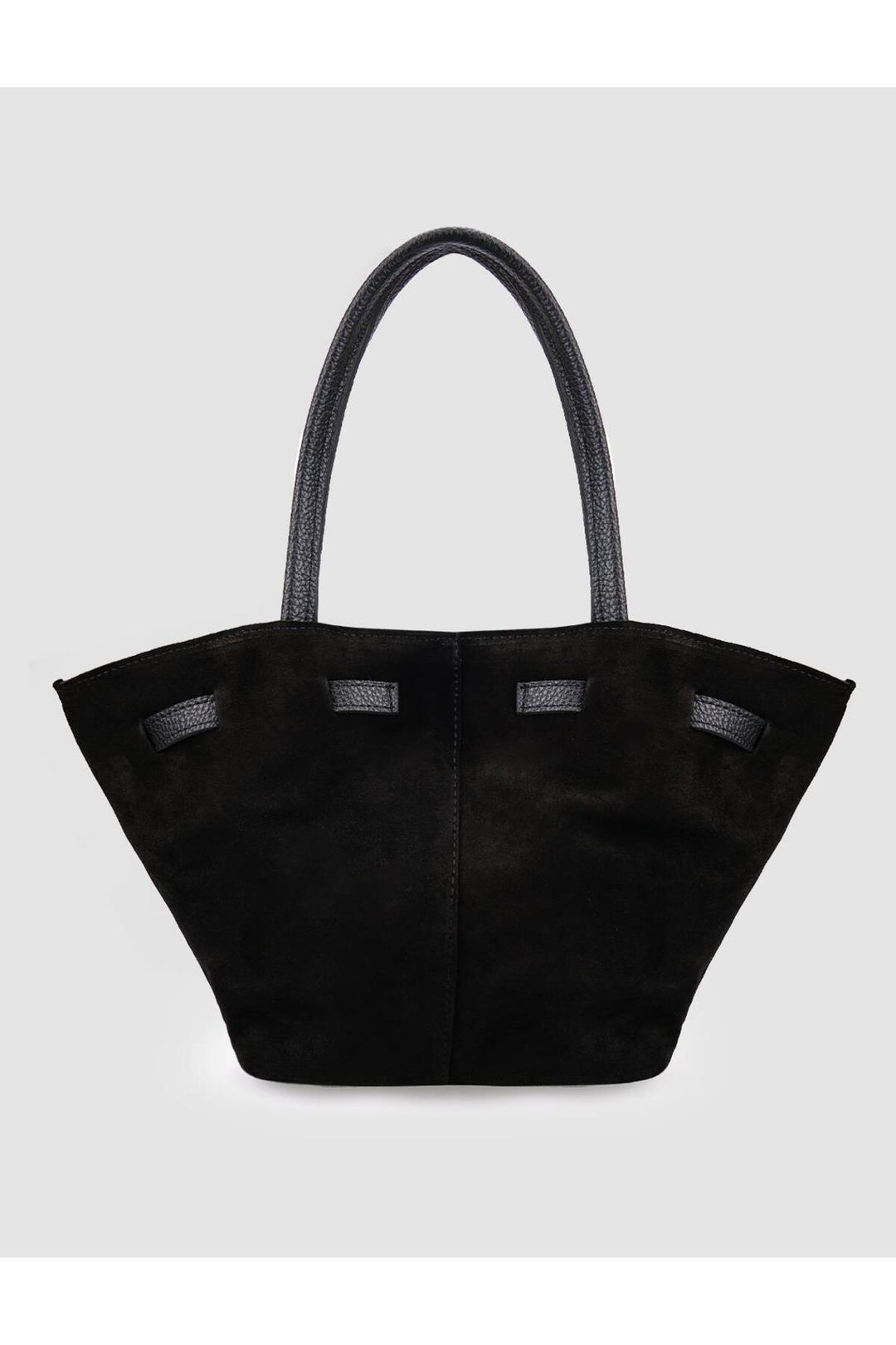 Cabani Shoes Sac à main en cuir suédé véritable noir avec boucle pour femme - Noir