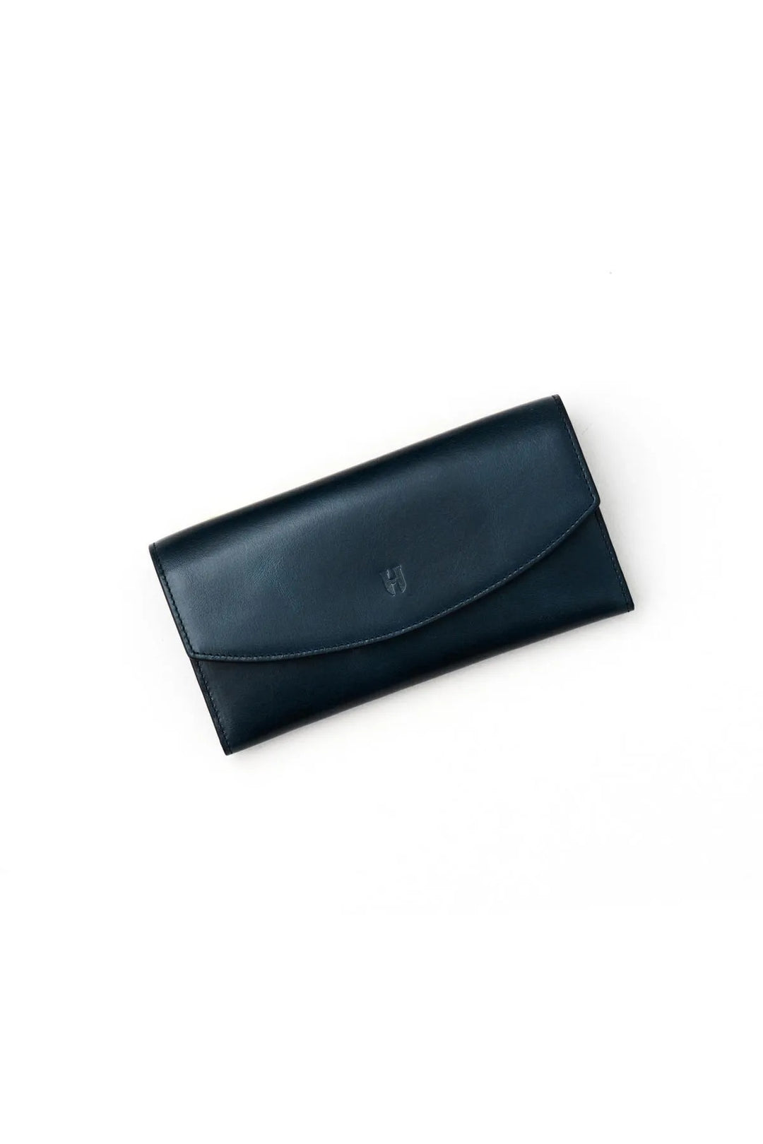 helmbrook Porte-cartes à compartiments multiples en cuir pour femmes Ashley Portefeuille RFID avec fermeture à glissière protégée Bleu marine