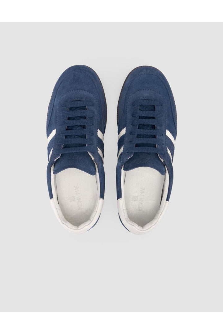 Cabani Shoes %100 Cuir Véritable Baskets Femme Bleu marine à Lacets - Bleu marine