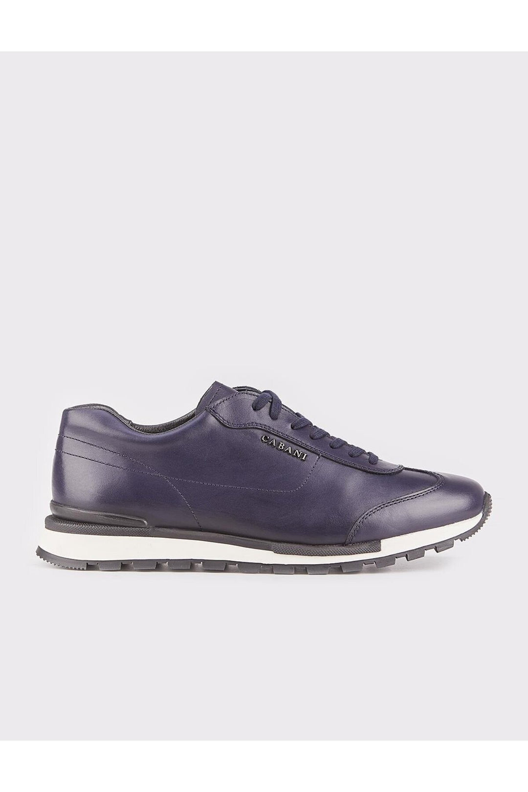Cabani Shoes Chaussures de sport en cuir véritable pour homme bleu marine à lacets - Bleu marine