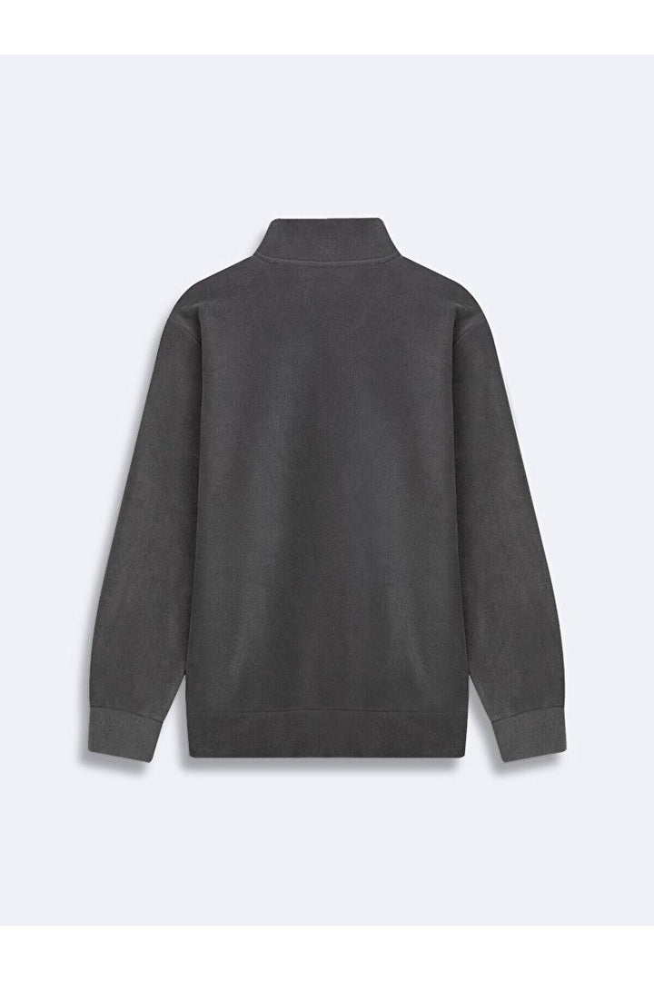 LTB Sweat gris en polaire à demi-fermeture éclair