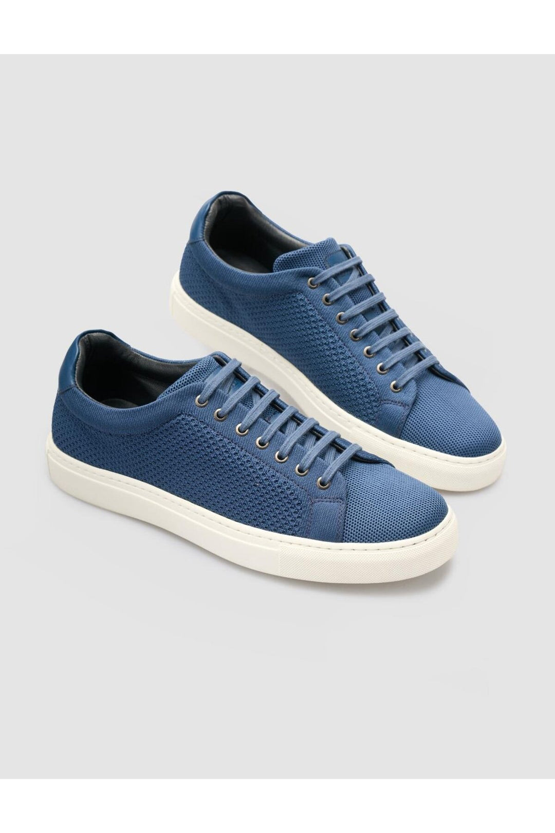 Cabani Shoes Chaussures de sport pour hommes en tricot bleu marine avec lacets. - Bleu marine