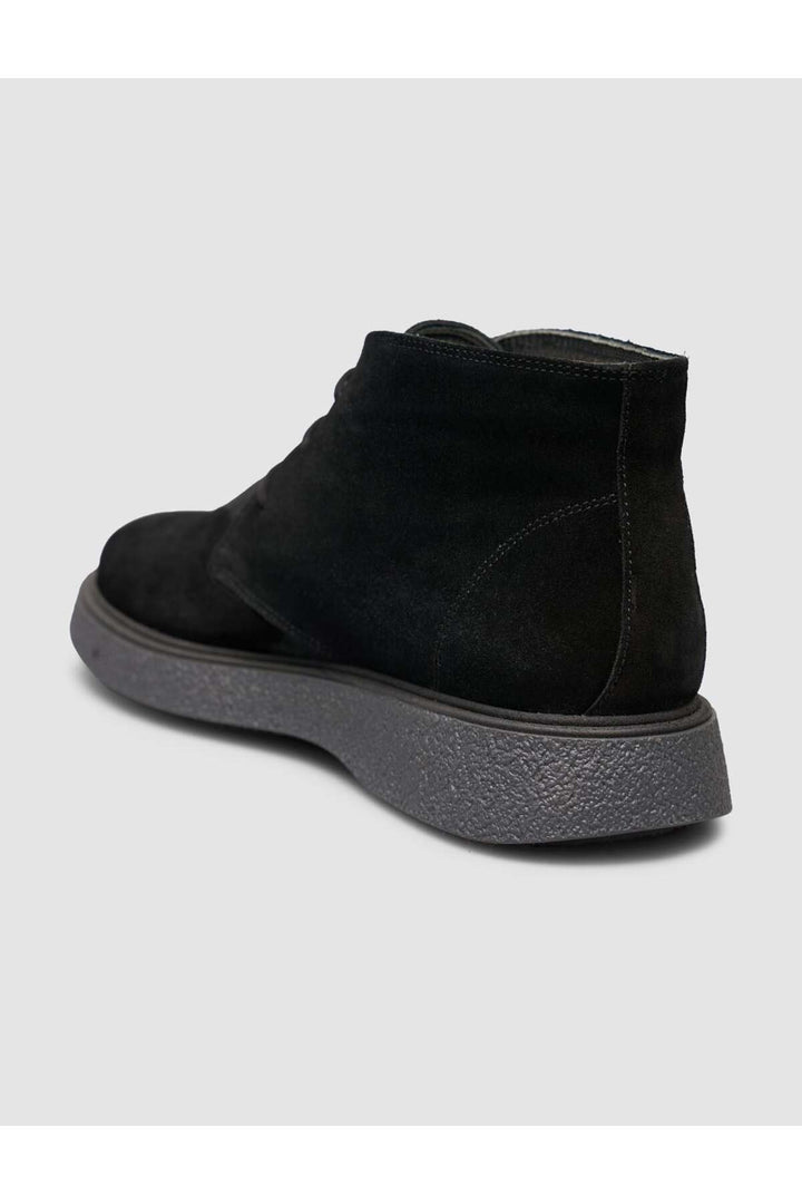 Cabani Shoes Bottines quotidiennes en cuir véritable suédé noir à lacets - Multicolore