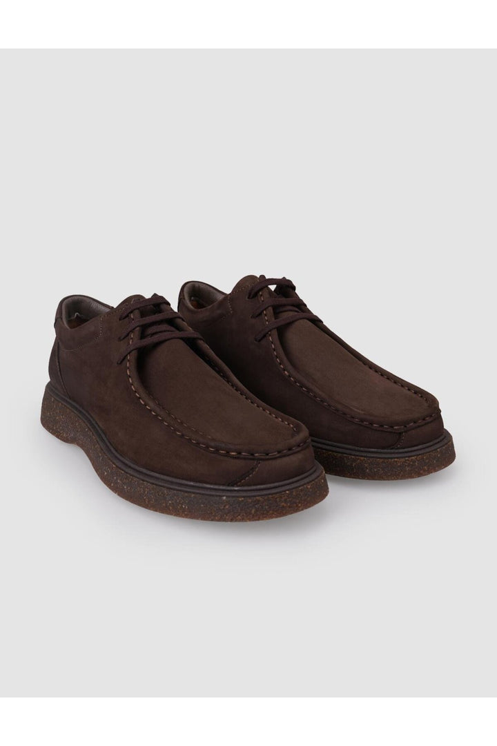Cabani Shoes Chaussures décontractées pour hommes en cuir nubuck véritable 100 % marron - Marron