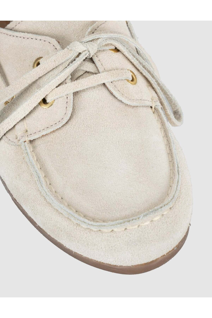 Cabani Shoes Mule loafer femme en suède beige - Multicolore