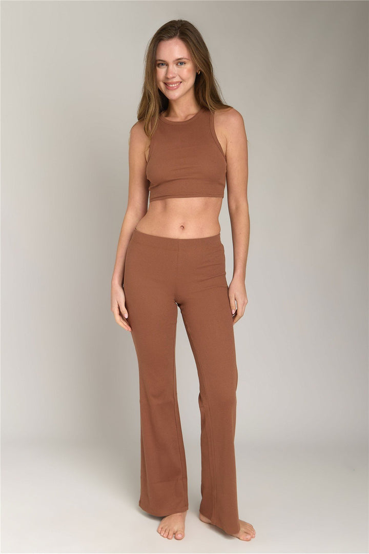 Lovely Things EMILY Kaşkorse Crop Üst Giyim Pijama Üstü - Beyaz