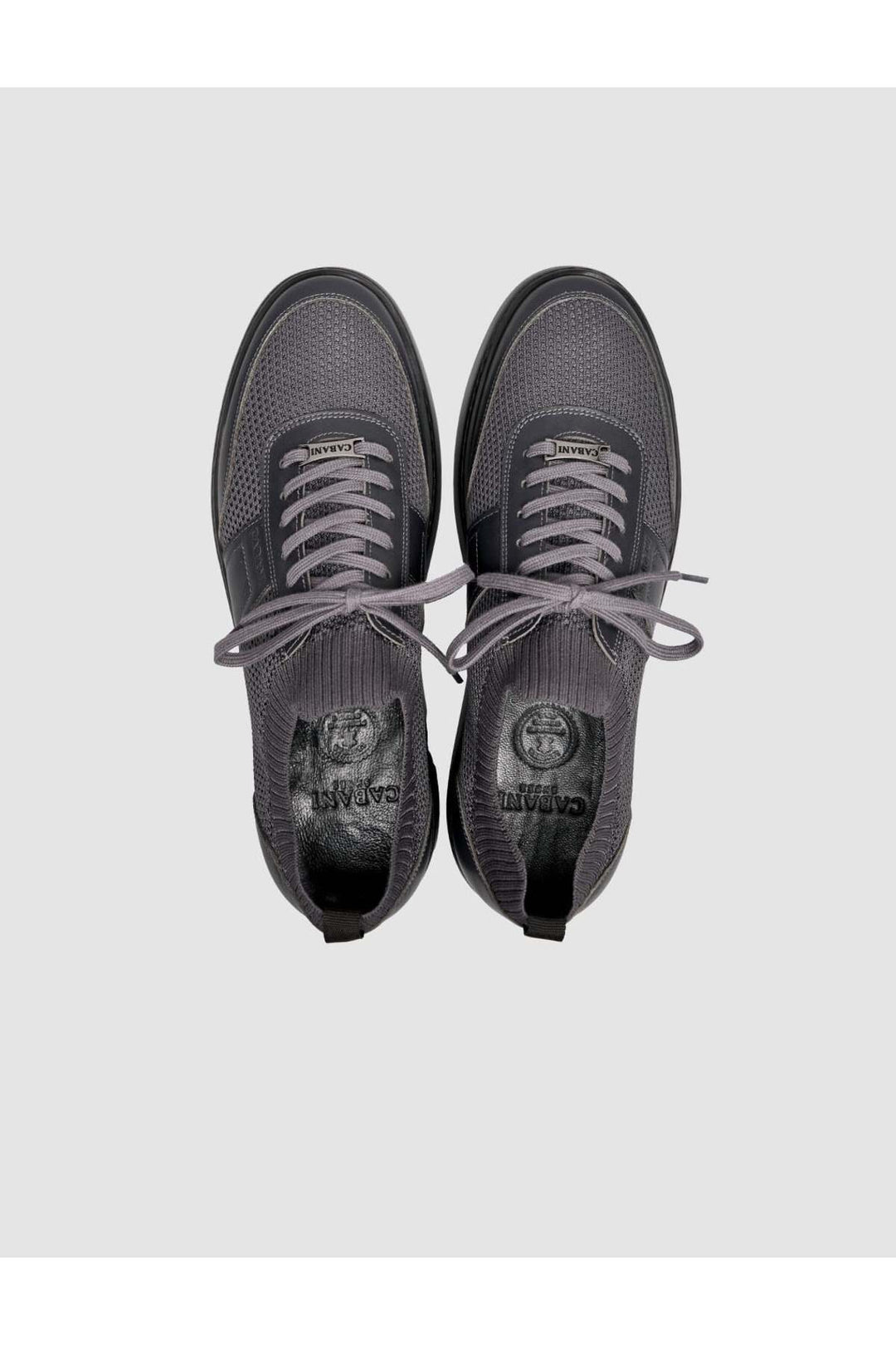 Cabani Shoes Chaussures de sport grises pour hommes avec détails en tricot. - Gris