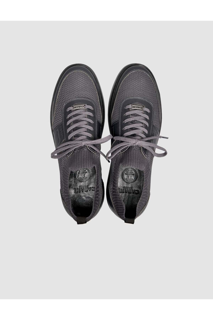 Cabani Shoes Chaussures de sport grises pour hommes avec détails en tricot. - Gris