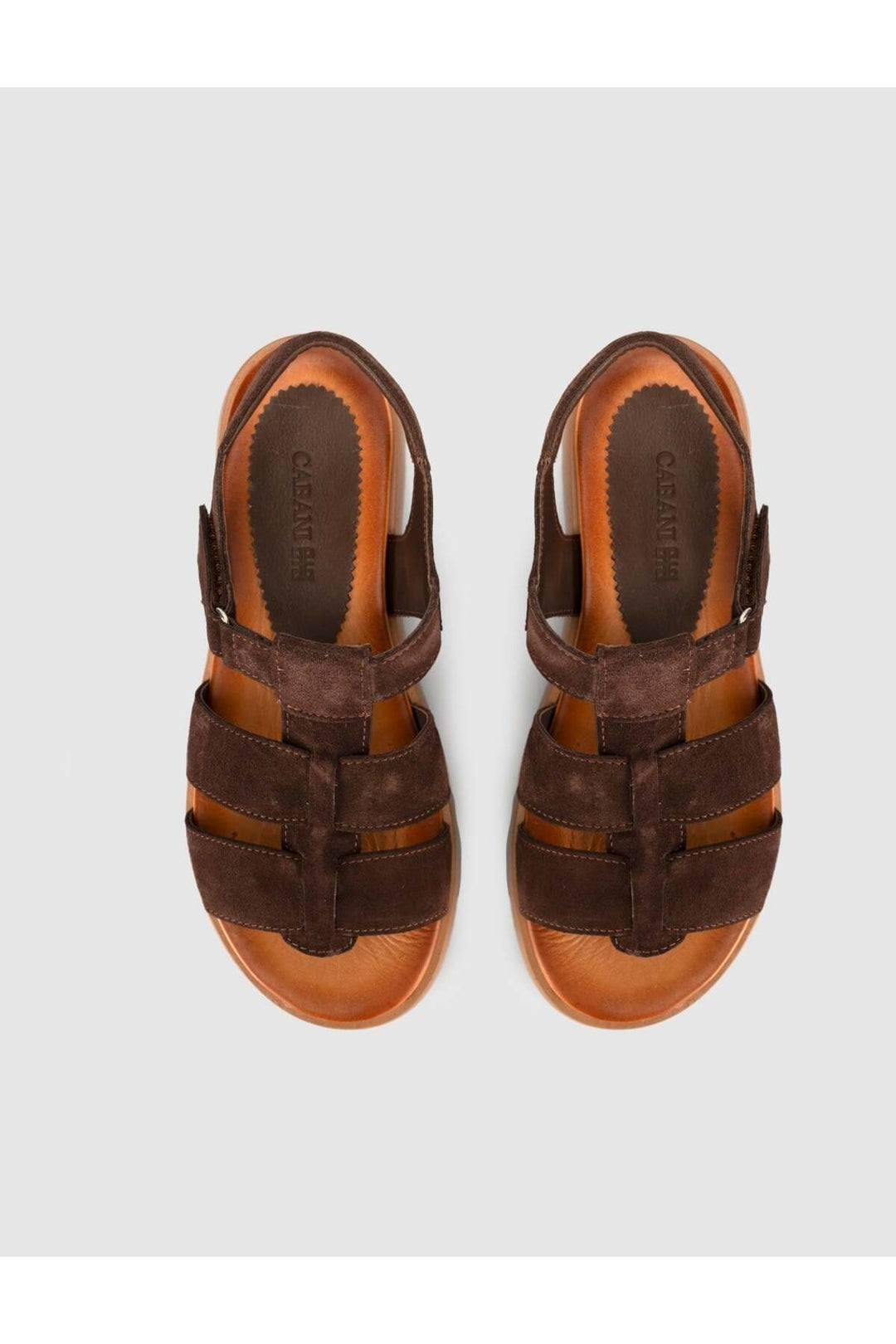 Cabani Shoes Sandales gladiateurs à semelle plateforme en cuir véritable pour femmes marron - Marron