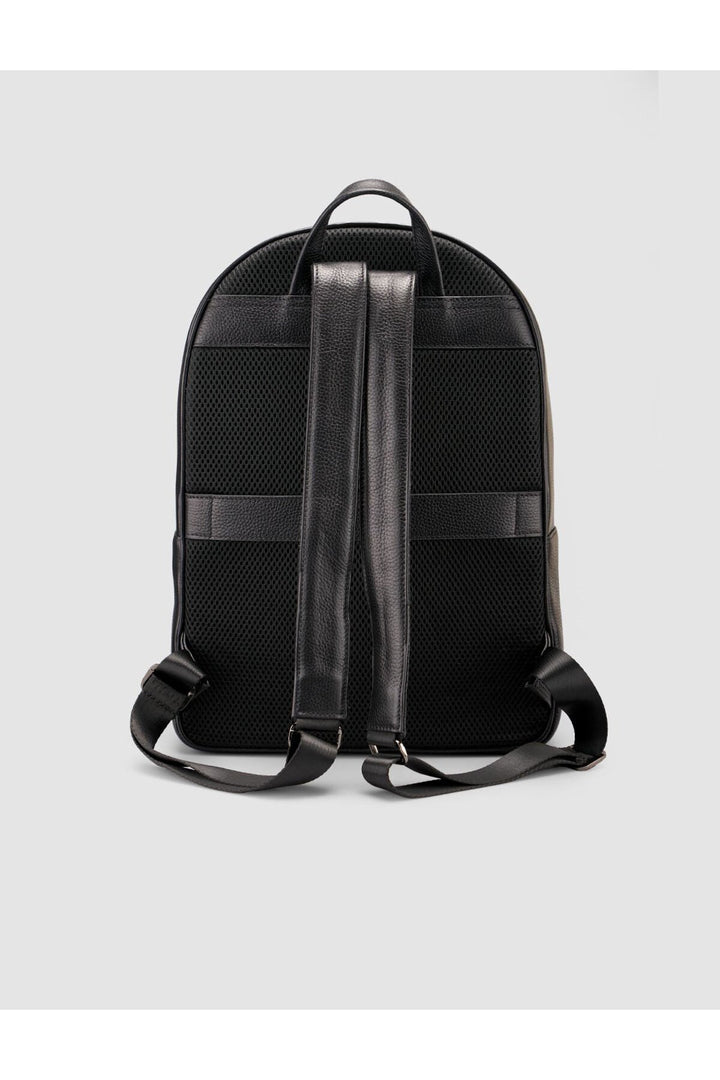 Cabani Shoes Sac à dos pour homme en cuir véritable noir (avec poche avant, zippé) - Multicolore