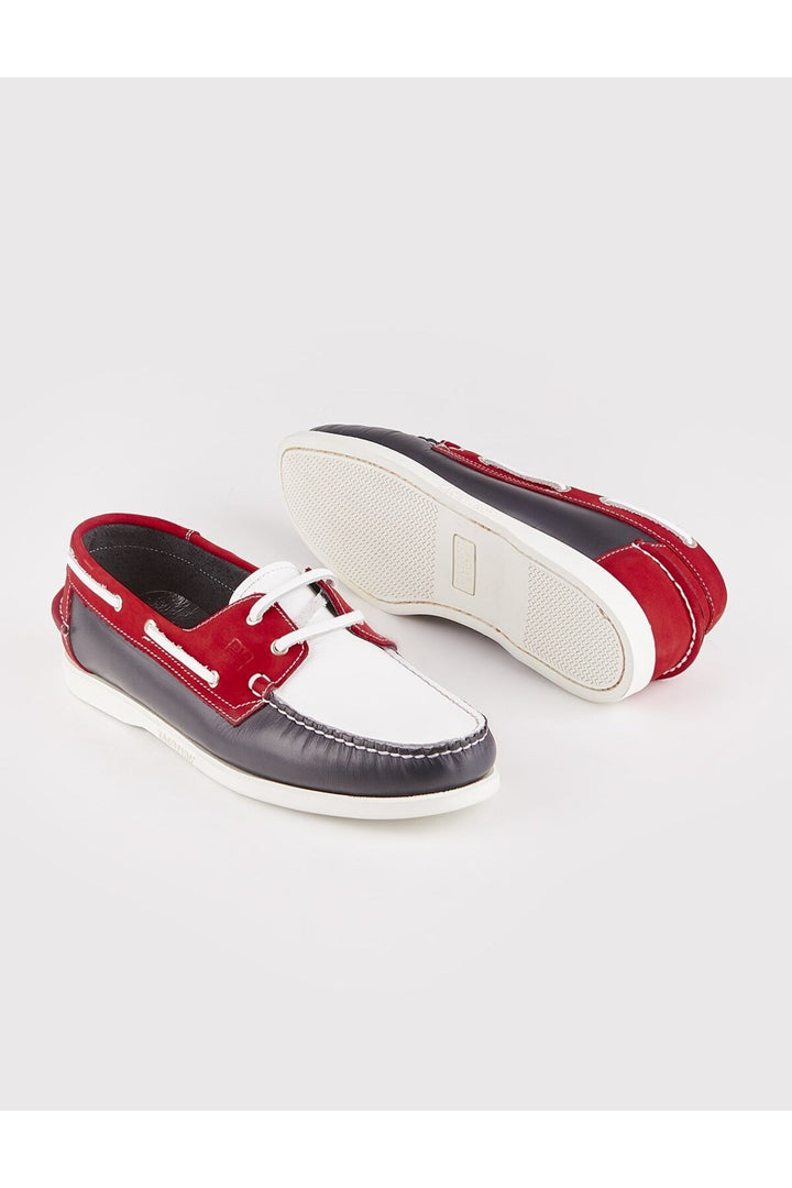 Cabani Shoes Chaussures de ville pour hommes en cuir véritable à lacets bleu marine - Bleu marine
