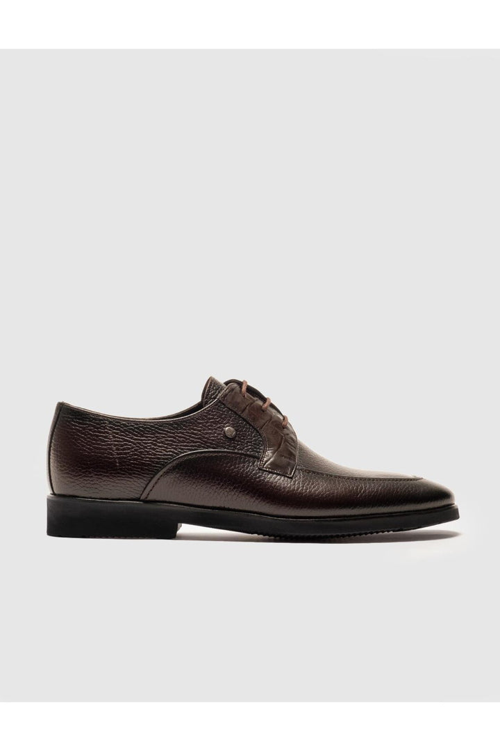 Cabani Shoes Chaussures classiques pour hommes en cuir véritable marron à lacets - Marron