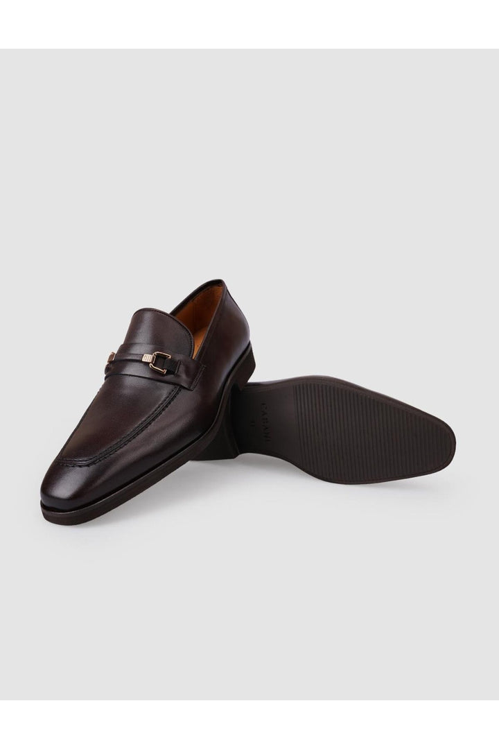 Cabani Shoes Chaussures classiques pour hommes en cuir véritable 100% marron avec boucle. - Multicolore