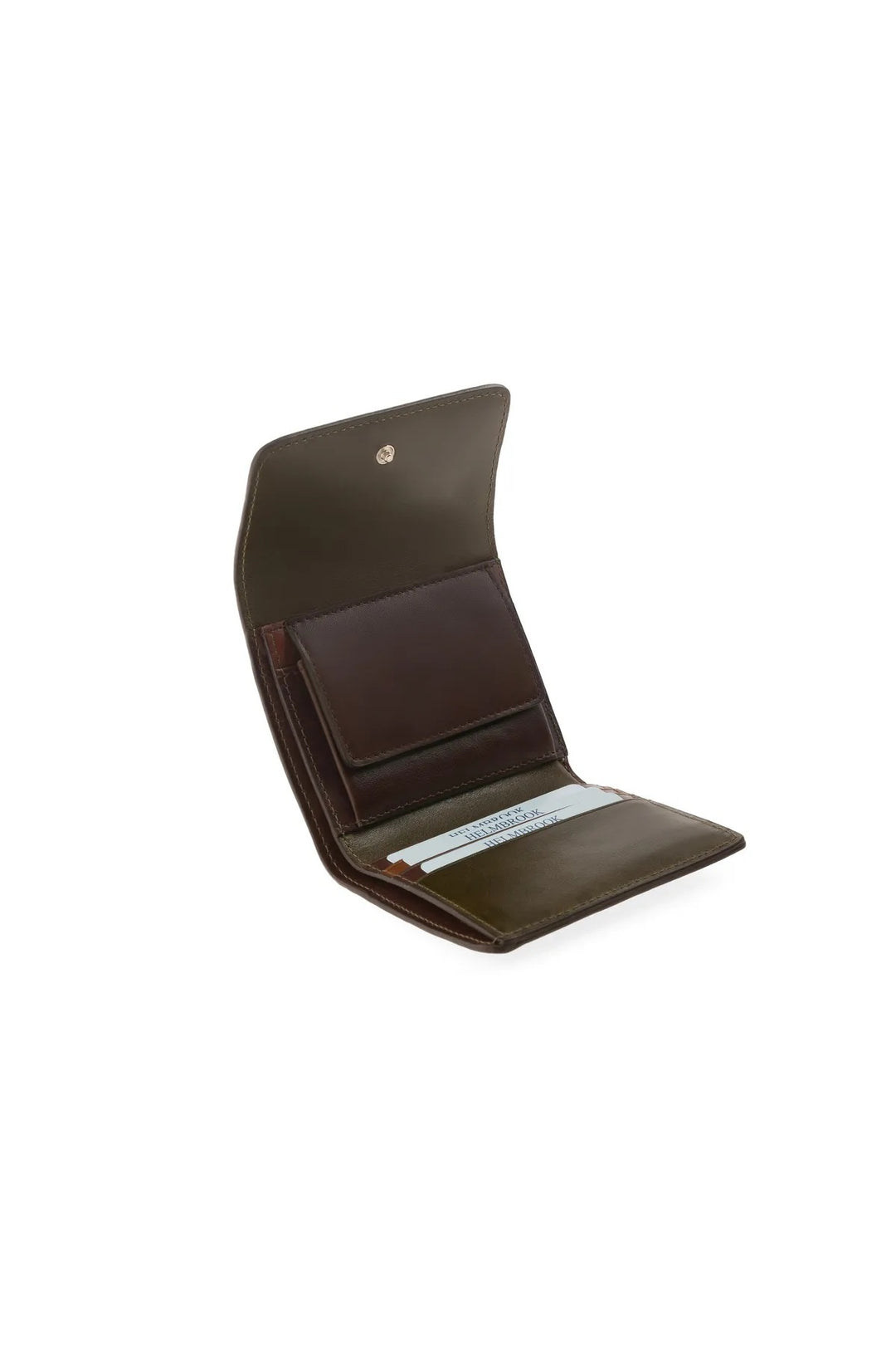 Helmbrook Grande fermeture à glissière de portefeuille en cuir véritable pour femmes avec couvercle protégé par RFID Eleanor Khaki Coffee