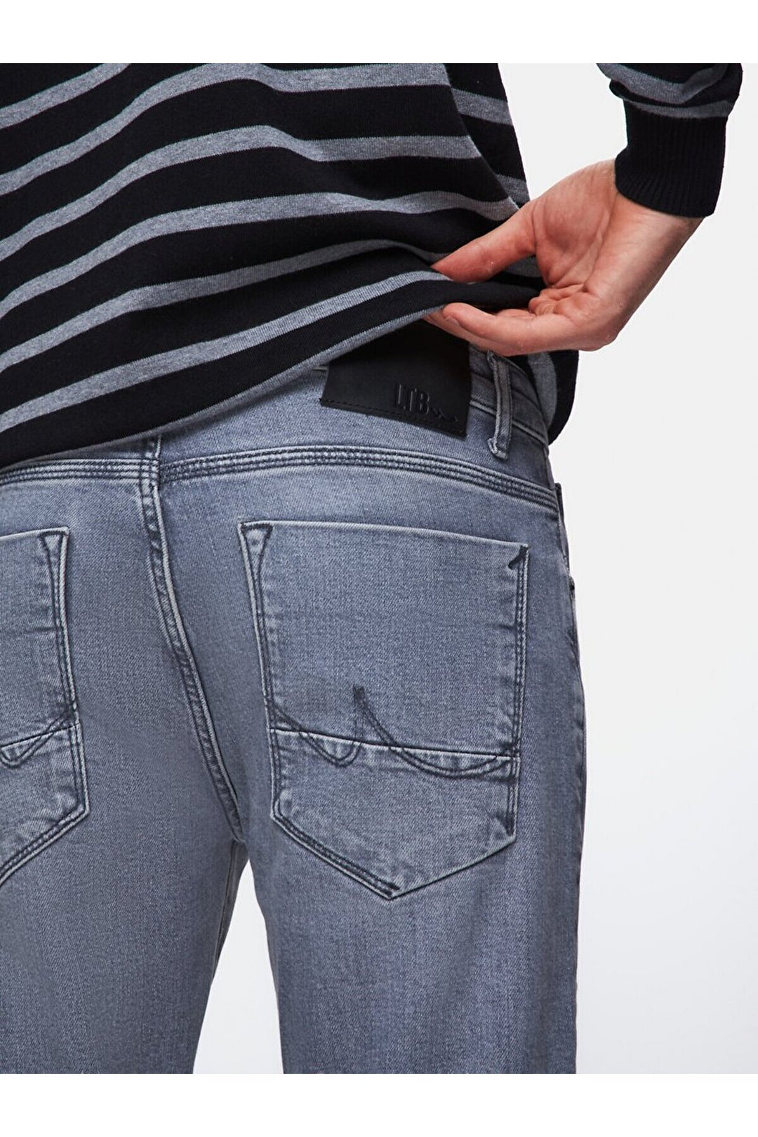 LTB Pantalon en jean à taille basse Joshua Narrow Leg - Gris