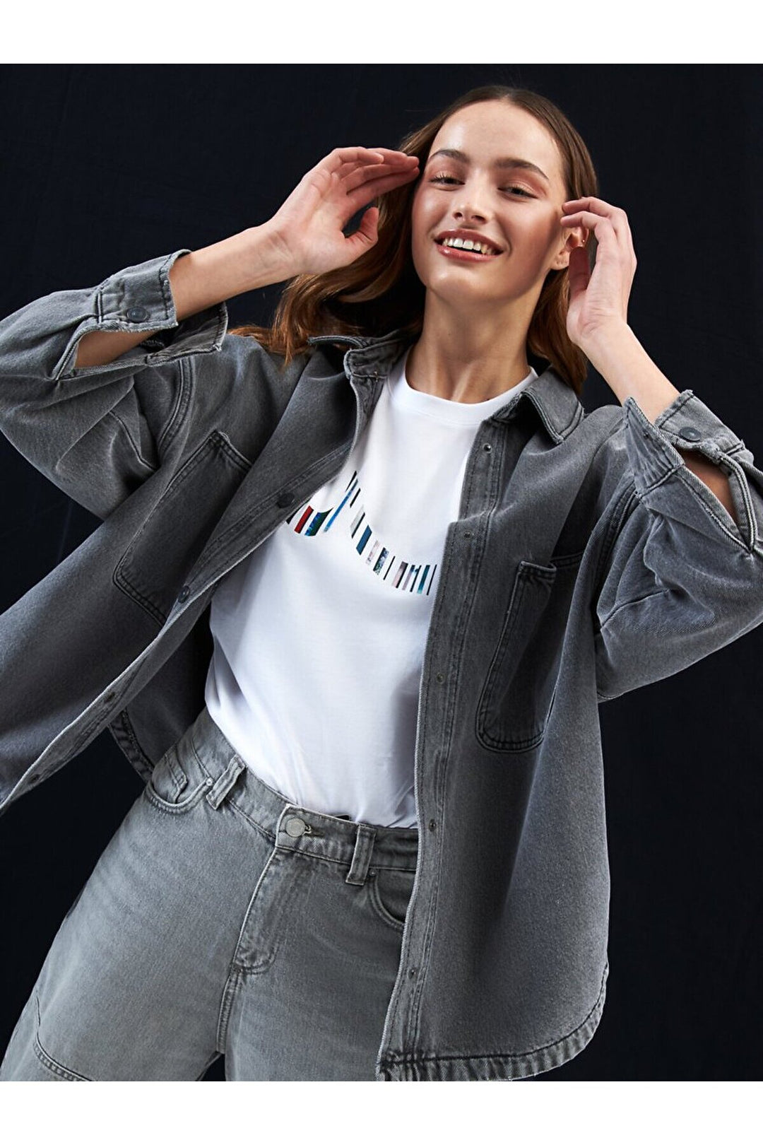 LTB Jeannıe Chemise en Jean Oversize - orta Gris_55802