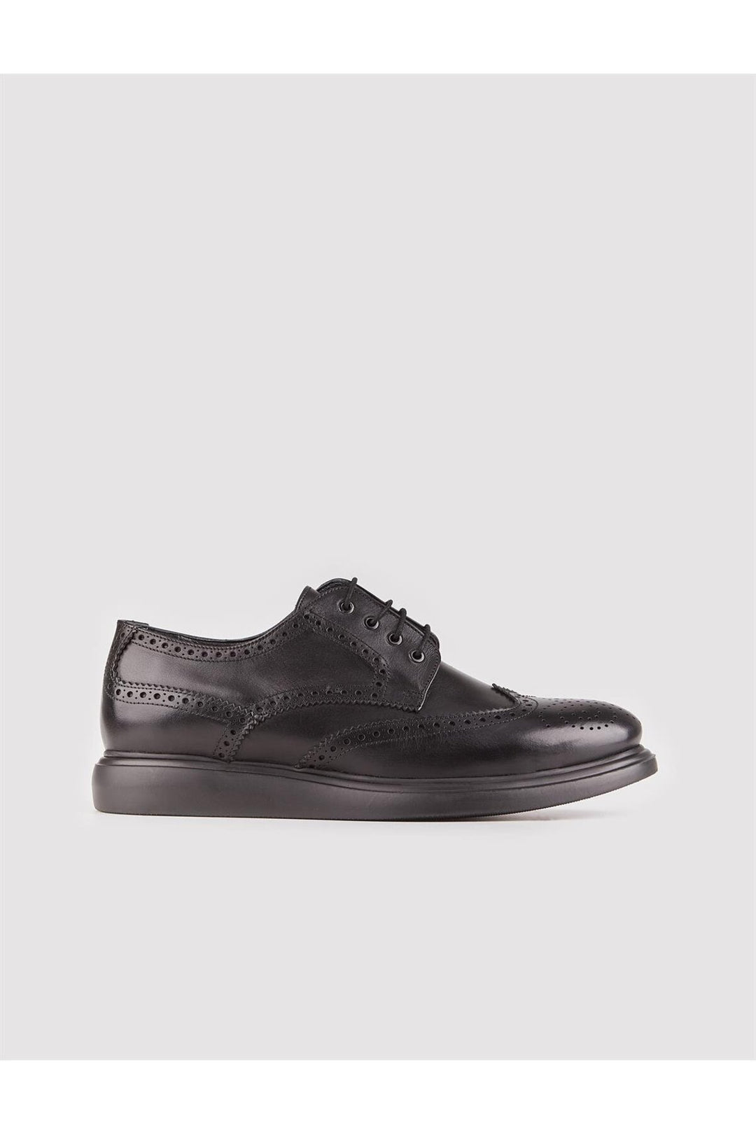 Cabani Shoes Chaussures de ville pour hommes en cuir véritable, noires, à lacets, avec semelle en gel. - Noir