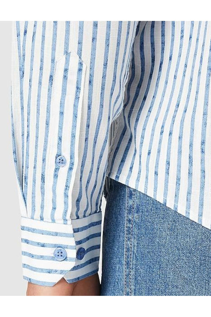 LTB Chemise pour homme - off white blue stripes