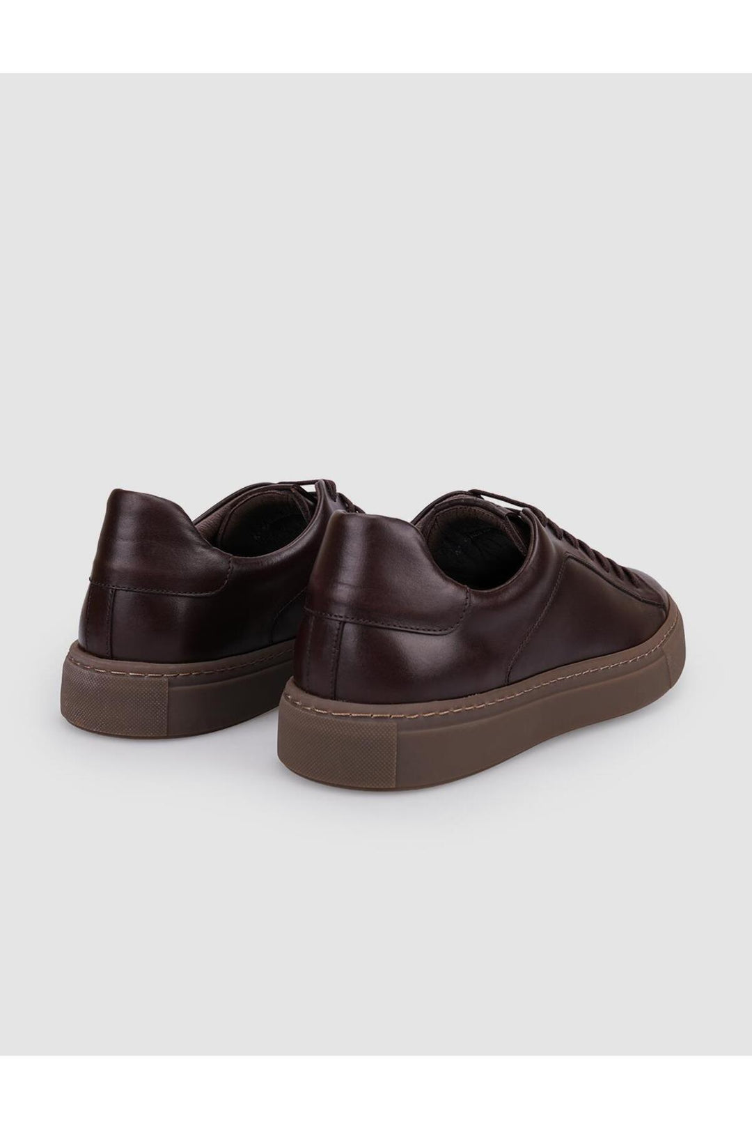 Cabani Shoes %100 Cuir véritable Baskets pour hommes à lacets marron - Marron