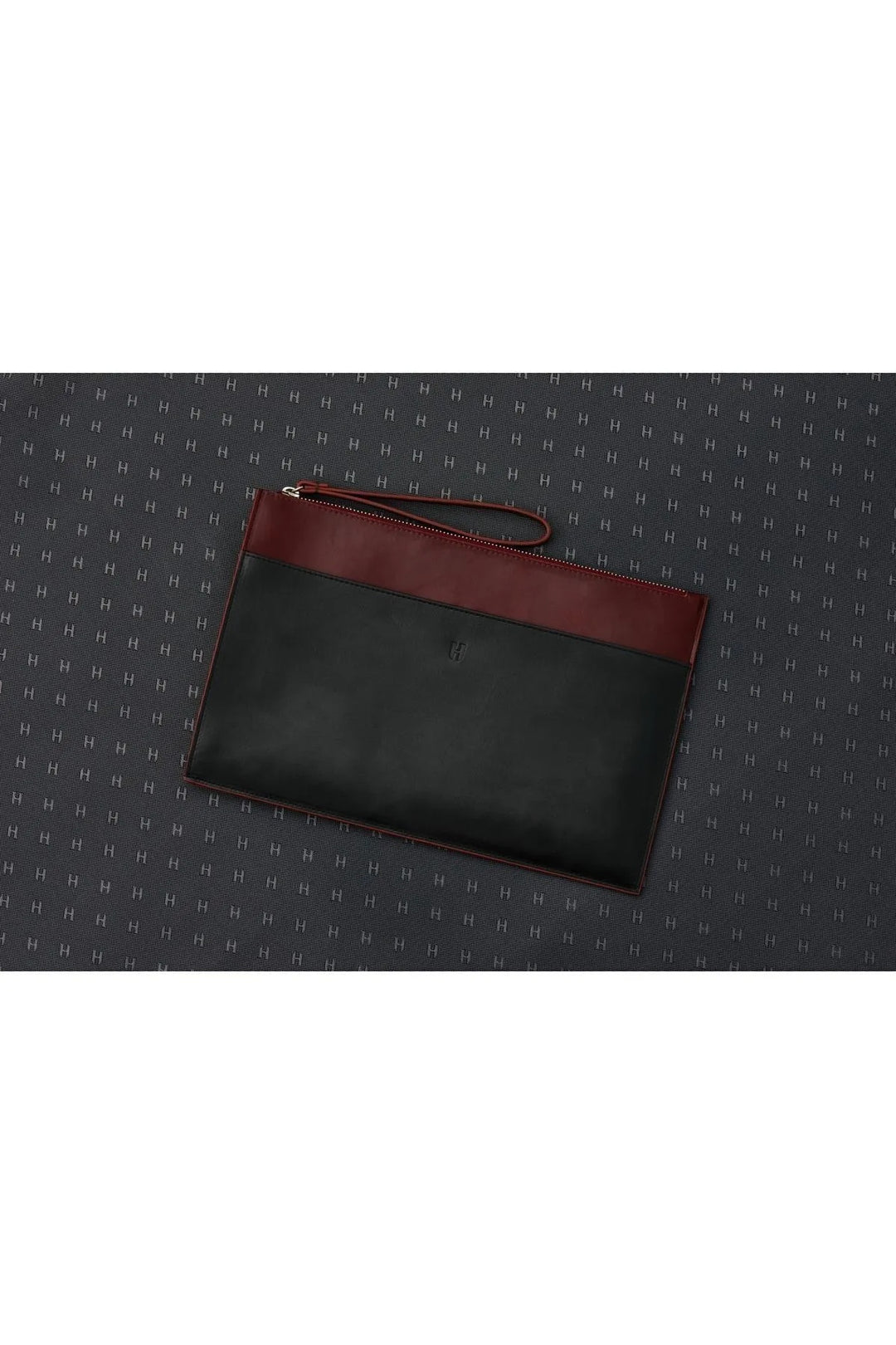helmbrook Sac porte-documents en cuir véritable pour femme Zippé RFID Protégé Beverly Claret Rouge Noir