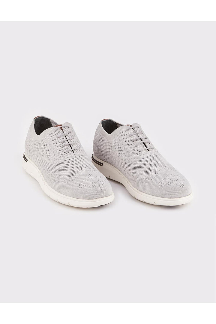 Cabani Shoes Chaussures de ville pour hommes en tricot gris avec semelle en EVA et lacets. - Gris