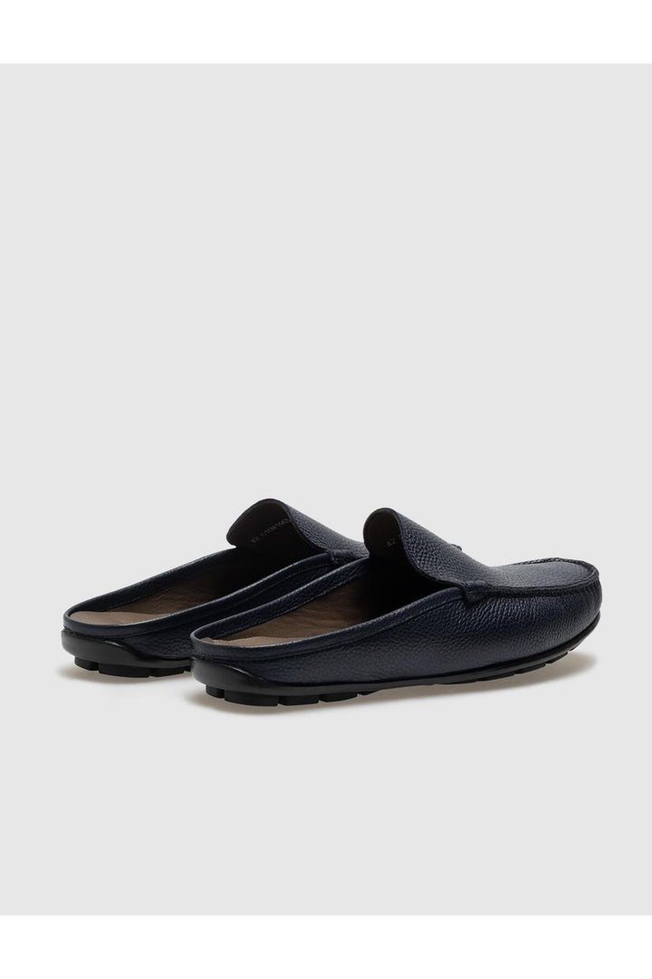 Cabani Shoes Sandale quotidienne pour homme en cuir véritable bleu marine - Bleu marine