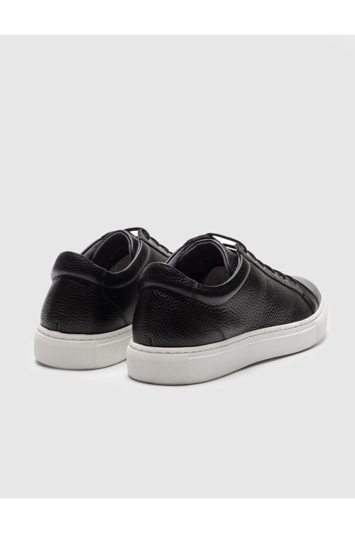Cabani Shoes Chaussures de sport pour hommes en cuir véritable noires à lacets - Noir